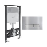 خزان دفن ديورافيت شاسيه كامل مع لوحة طرد مربعة، كروم لامع - شامل مجموعة التثبيت